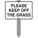 6" x 4" Please Keep Off The Grass Sign with stake