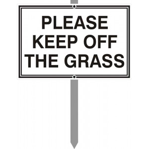 12" x 8" Please Keep Off The Grass Sign with stake