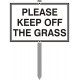 12" x 8" Please Keep Off The Grass Sign with stake