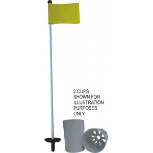 Fibreglass Putting Green Pin with Flag & Hole Cup