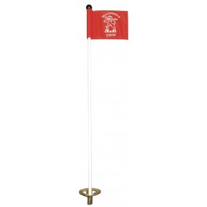 F/G Putting Green Pin C/W Metal B.Saver & 2 ply Digitally Printed Logo Flag (6 Min.) 