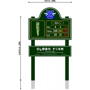 Large Tee Information Sign With Sponsor Plate