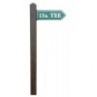 Finger Top Post including Sign - 2.8m long Wooden Post