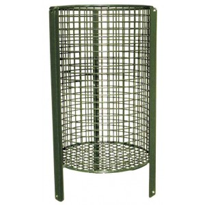 Mesh Litter Basket - Round  With Solid Bottom - Green