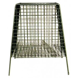 Mesh Litter Basket - Square Pyramid Shape With Solid Bottom - Green