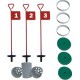 Home Golf Practice Set - 3 Metal Putting Pins & Cups & standard hole cup covers & stabiliser rings